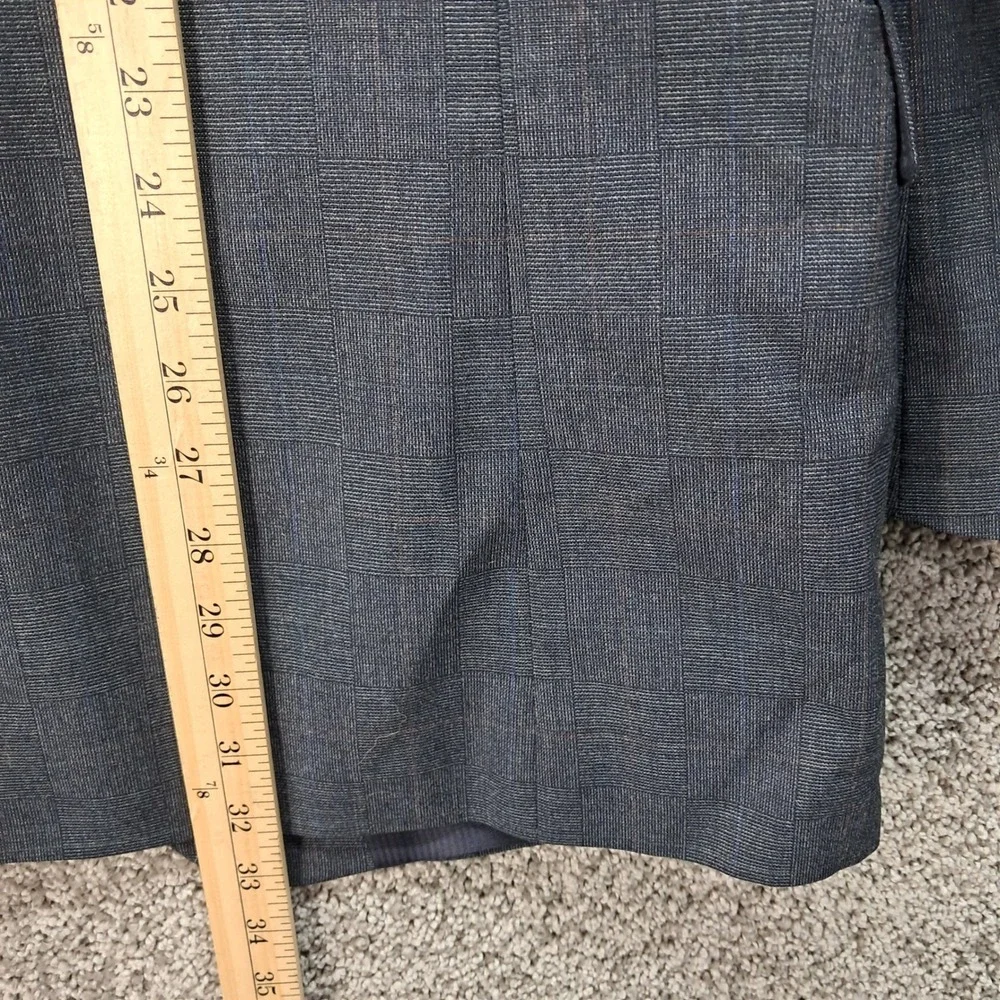 Glenshire Mens 43L Grey Plaid Worsted Wool 2 Button Blazer Sport Coat Israel